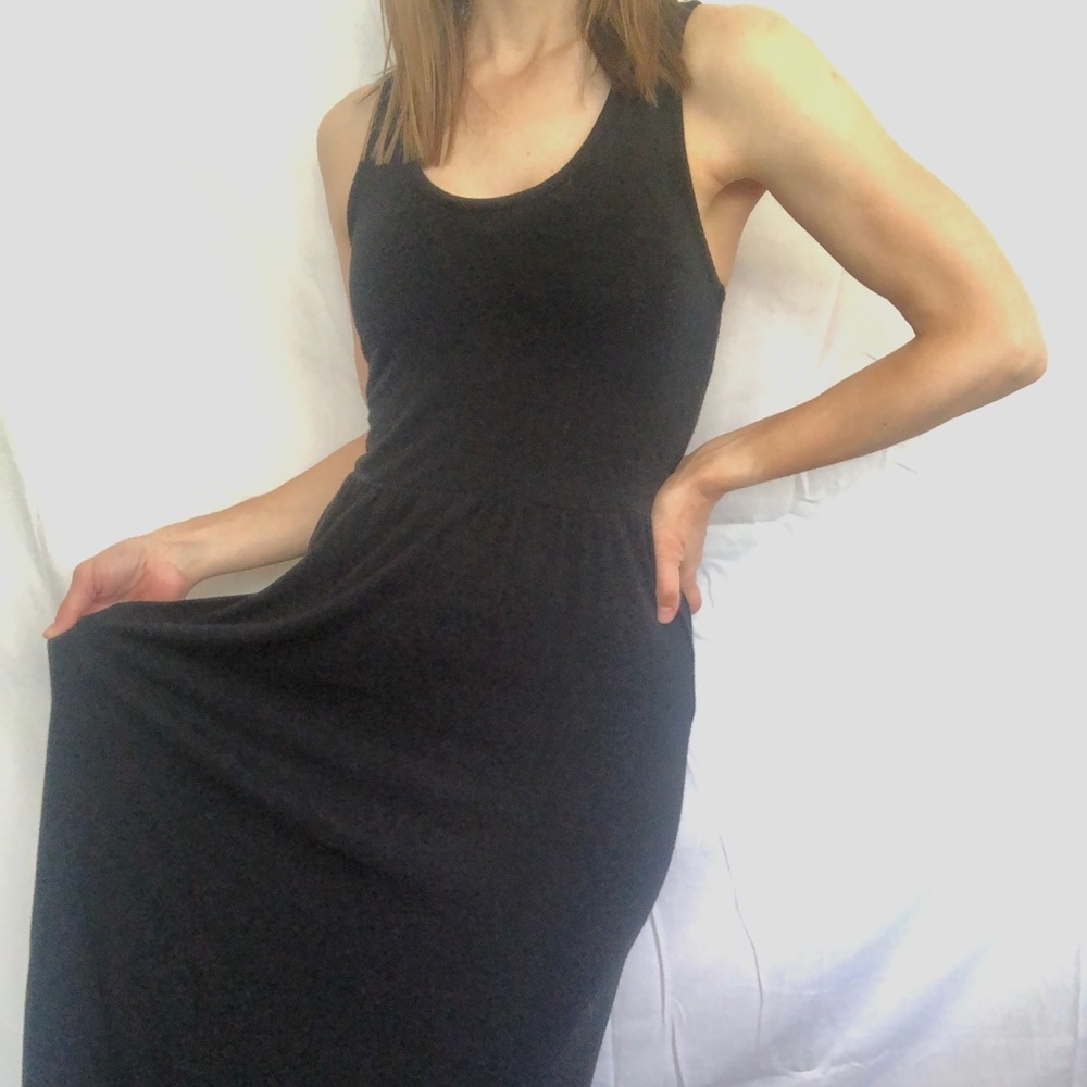 Soft knit tank high low black dress size xs